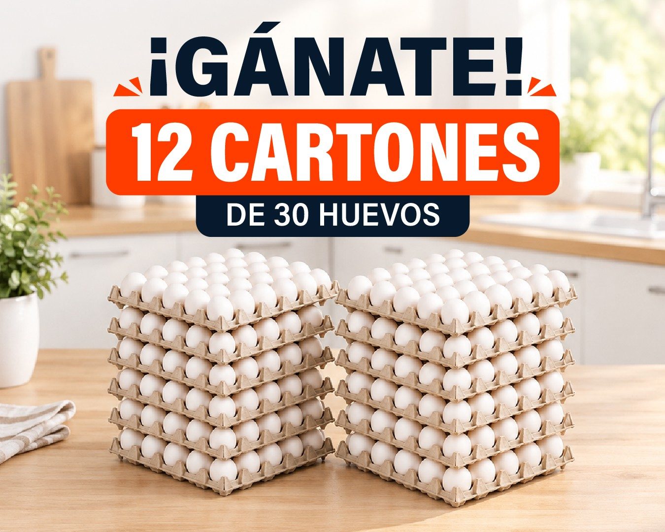 ¡Gánate 12 cartones de 30 huevos!